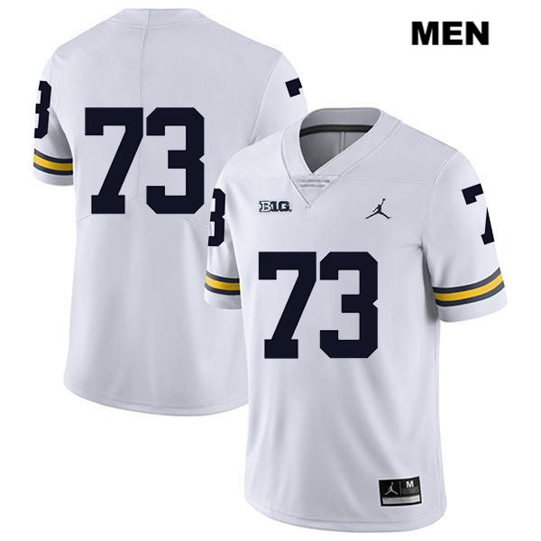 Men's NCAA Michigan Wolverines Jalen Mayfield #73 No Name White Jordan Brand Authentic Stitched Legend Football College Jersey RO25L71JZ